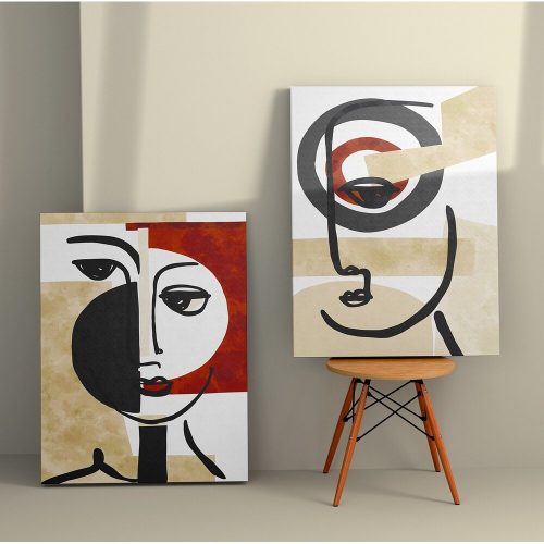 Elegáns dekoratív vászonfestmények (2 db), 50 x 70 cm, 100% vászon és fakeret | Tökéletes lakberendezéshez és modern esztétikához