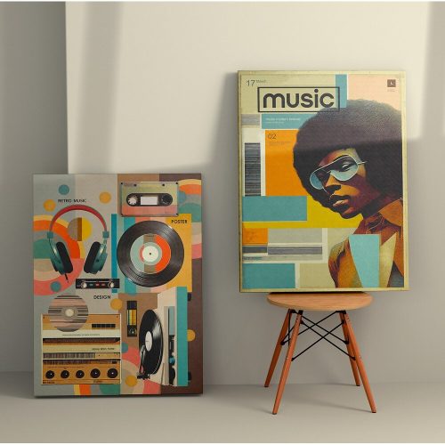 Elegáns dekoratív vászonfestmények (2 db), 50 x 70 cm, 100% vászon és fakeret | Tökéletes lakberendezéshez és modern esztétikához