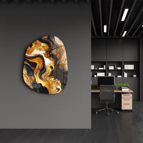 Elegáns dekoratív edzett üvegfestmény (88 x 68 cm), 100% edzett üveg, 4 mm vastag, UV nyomtatott | Tökéletes lakberendezéshez és modern terekhez, AMO-1017