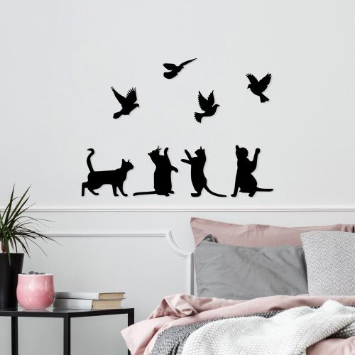 Stílusos fekete dekoratív fém falkiegészítő, 79 x 110 cm | 100% fém, 1,5 mm vastag | Könnyű és könnyen felakasztható | Modern dekorációhoz tökéletes