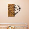 Elegáns dekoratív fa falkiegészítő, 58 x 58 cm | 50% fa (3 cm vastag) és 50% fém | Egyedi dió-fekete dizájn, bármilyen térbe tökéletes