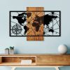 Elegáns dekoratív fa falkiegészítő, 57 x 84 cm | 100% valódi fa (3 cm) és fém (1,5 mm) | Egyedi dió-fekete kivitel, tökéletes otthoni dekorációhoz