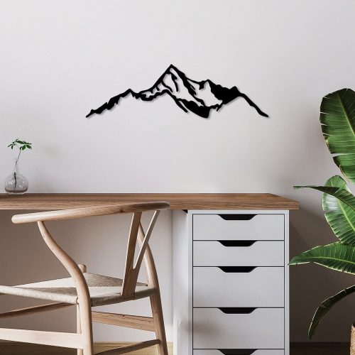 Stílusos fekete dekoratív fém fali kiegészítő, 67 x 20 cm | 100% fém, 1,5 mm vastag | Egyszerű falra szerelés | Tökéletes a modern lakberendezéshez