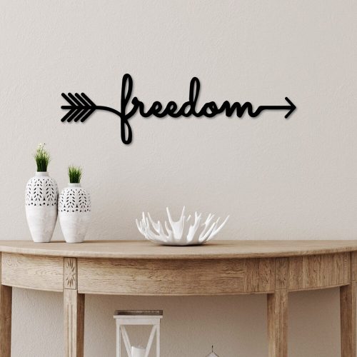 Stílusos fekete dekoratív fém falkiegészítő, 62 x 19 cm | 100% fém, 1,5 mm vastagság | Könnyű és modern design lakberendezéshez