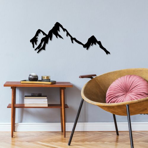 Stílusos fekete dekoratív fém falkiegészítő, 70 x 30 cm | 100% fém, 1,5 mm vastag | Könnyen falra szerelhető, tökéletes a modern lakberendezéshez