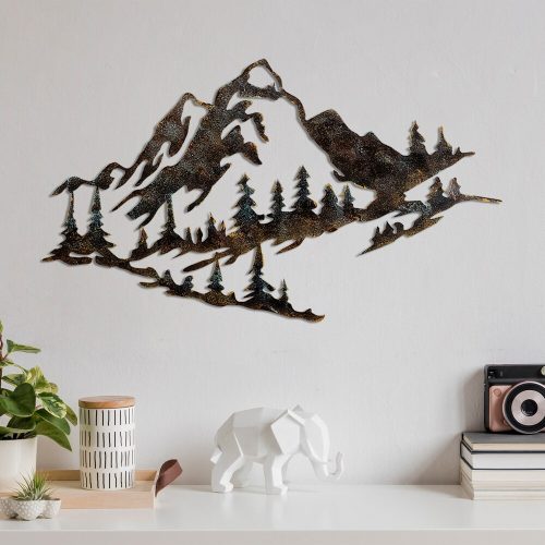 Kézzel festett dekoratív fém faltartozék, 70 cm x 40 cm, 100% fém (1,5 mm) | Egyedi színváltozatok | Stílusos akcentus otthoni dekorációhoz