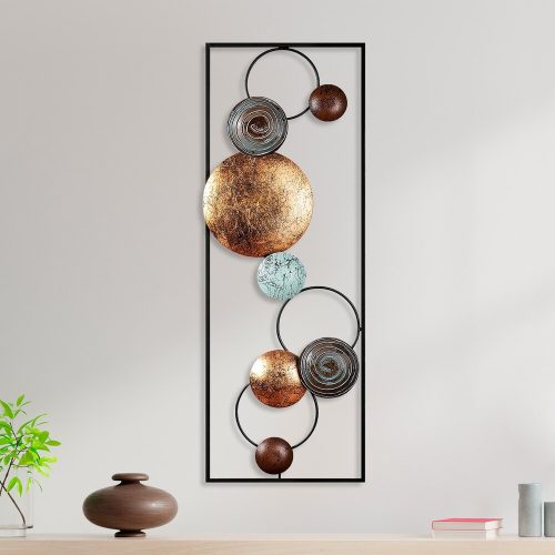 Kézzel festett dekoratív fém falkiegészítő, 32 x 90 x 4 cm | 100% fém, egyedi színváltozatok | Tökéletes a lakberendezés és a művészet szerelmeseinek