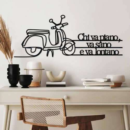 Stílusos fekete dekoratív fém falkiegészítő, 60 x 25 cm | 100% fém, 1,5 mm vastagság | Könnyű és modern design lakberendezéshez