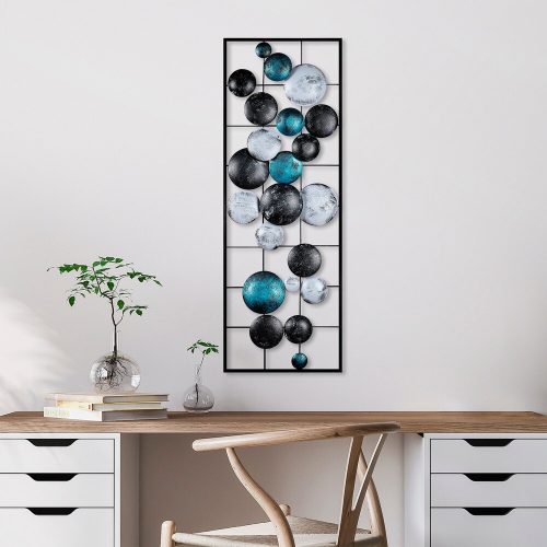 Kézzel festett dekoratív fém falkiegészítő, 32 x 90 x 4 cm | 100% fém, egyedi színváltozatok | Tökéletes a lakberendezés és a művészet szerelmeseinek