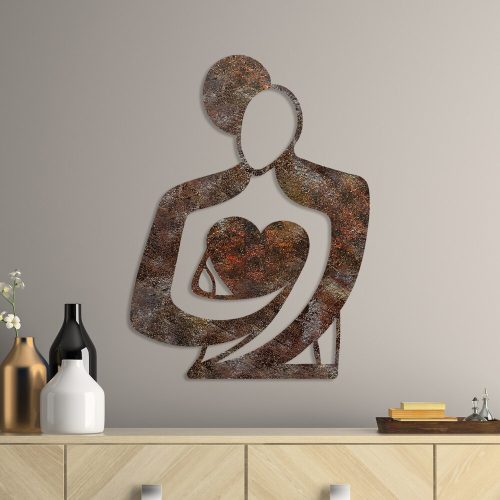 Kézzel festett dekoratív fém faltartozék, 70 x 52 cm, 1,5 mm vastag, régies kivitel | Egyedi műalkotás lakberendezéshez, elegáns és stílusos