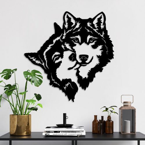 Stílusos fekete dekoratív fém fali kiegészítő, 54 x 54 cm | 100% fém, 1,5 mm vastagság | Könnyű és modern design lakberendezéshez
