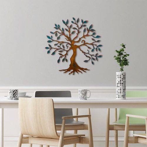 Kézzel festett dekoratív fém faltartozék, 60 x 60 cm, 100% fém (1,5 mm) | Egyedi színváltozatok | Tökéletes a lakberendezés és a művészet szerelmeseinek