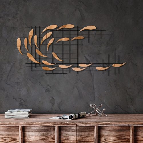 Stílusos dekoratív fém falkiegészítő, 100% fém, 100 x 45 x 4 cm | Könnyű, 2,639 kg | Tökéletes modern lakberendezéshez és művészeti megjelenítéshez
