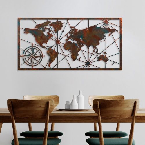 Kézzel festett dekoratív fém falkiegészítő, 120 x 60 cm | 100% fém, 1,5 mm vastag | Egyedülálló műalkotás lakberendezéshez, stílusos és tartós