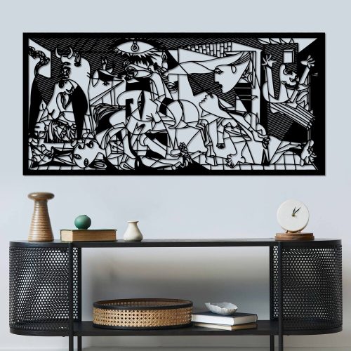 Stílusos fekete dekoratív fém fali kiegészítő, 85 x 40 cm | 100% fém, 1,5 mm vastagság | Tökéletes modern lakberendezéshez és egyedi falfestményekhez