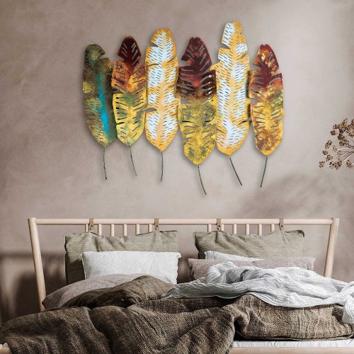 Kézzel festett dekoratív fém faltartozék, 107 x 88 cm, 100% fém (1,5 mm) | Egyedi design, könnyen falra szerelhető, tökéletes otthoni dekorációhoz
