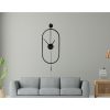 Elegáns fekete dekoratív fém falióra, 28 x 80 x 7 cm | 100% fém, 2,5 kg | Stílusos óra modern lakberendezéshez és irodai helyiségekhez