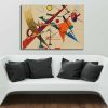 Vaszilij Kandinszkij dekoratív vászonfestmény, 70 x 100 cm | 100% vászon, 100% fa keret (2,8 cm vastag) | Tökéletes a modern lakberendezéshez