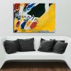 Vaszilij Kandinszkij dekoratív vászonfestmény, 70 x 100 cm | 100% vászon, 100% fa keret (2,8 cm vastag) | Tökéletes a modern lakberendezéshez