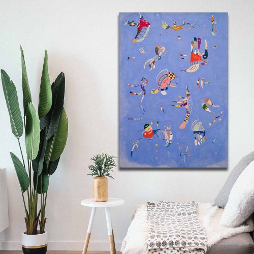 Vaszilij Kandinszkij dekoratív vászonfestmény, 70 x 100 cm | 100% vászon, 100% fa keret (2,8 cm vastag) | Tökéletes a modern lakberendezéshez