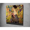 Gustav Klimt elegáns dekoratív vászonfestménye: "Hölgy legyezővel", 45 x 45 cm | 100% vászon, 100% fa keret (3 cm vastag) | Tökéletes otthoni dekorációhoz