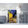 Vincent Van Gogh kávézó éjszakai terasz Vászonfestmény, 70 x 100 cm | 50% poliészter/50% pamut, 100% fa keret | Lenyűgöző falfestmény otthoni dekorációhoz