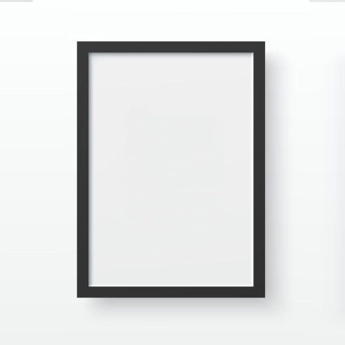 Stílusos fekete falikeret A4-es fényképekhez (21 x 29,7 cm) | 100% MDF és 100% műanyag (2 cm vastag) | Egyszerű falra akasztós kivitel, tökéletes otthoni dekorációhoz