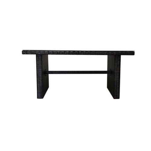 Szintetikus rattan asztal aluminium kerettel 140x70x65 cm, 5 mm-es üveglappal