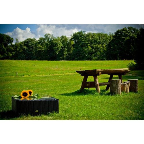 Bello asztal 70*70*30 cm-es rattan fekete színű