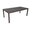 Asztal barna rattan borítással üveglappal 100*200*74 cm-es