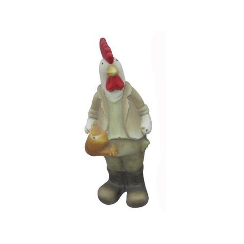 Álló csirke öntözővel  kerámia figura, 29,5 cm