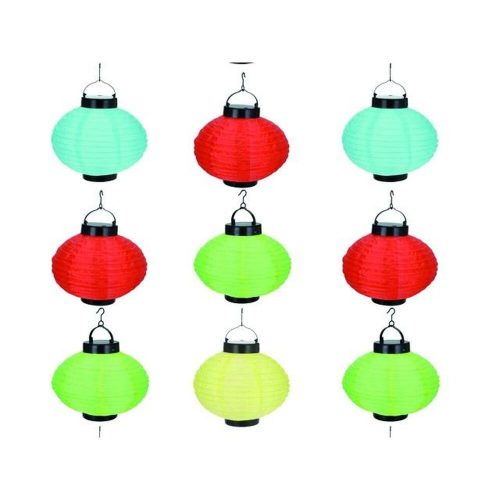Napelemes lampion, 20 cm-es átmérőjű, LED-es, 4 féle szín, 1 db