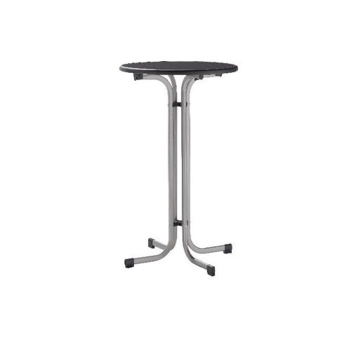 Asztal fém 86 cm-es ezüst (sérült az asztal széle)
