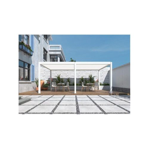 Iris MP-106WH bioklimatikus, elektromos mozgatású, LED világítású, fehér 6x4 m pergola
