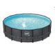 Swing Elite fonott hatású sötét fémvázas medence  4.88 x 1.22 méter