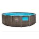 Swing Elite fonott hatású dupla Rattan fémvázas ablakos medence 4.27 x 1.07 méter