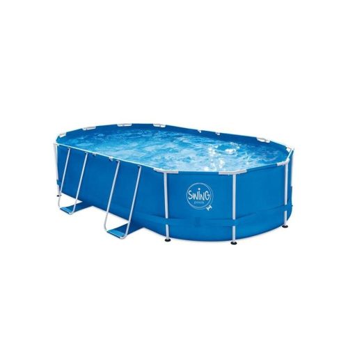 Elit fémvázas medence 4,88 x 3,05 x 1,07 méteres 12 V 3,8 m3/h vízforgatóval létra és takaró
