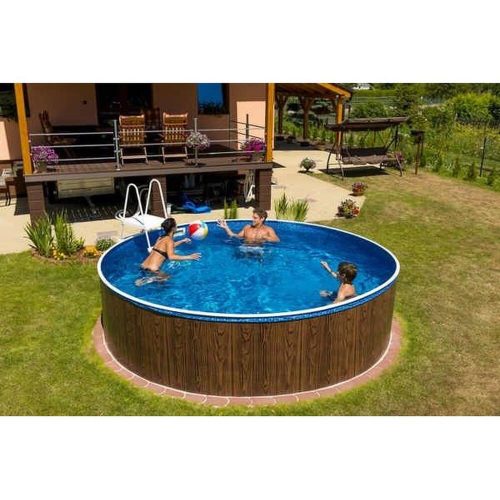 Azuro De Luxe fa borítású 3,6*1,2 m-es medence fólia nélkül, szkimmer kiképzéssel