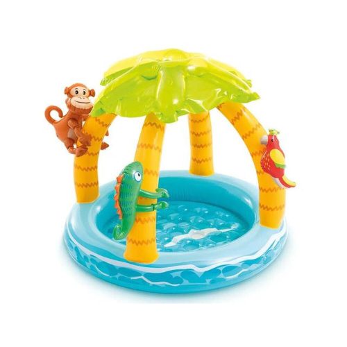 Intex: Trópusi sziget felfújható vidám bébimedence 102x86cm