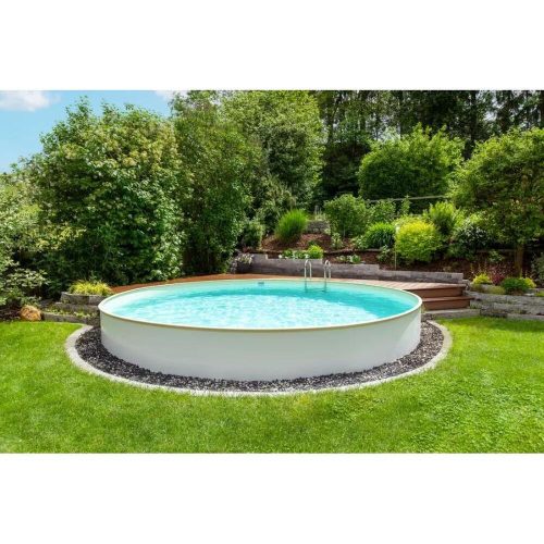 Fémvázas medence szett Styriapool, O 400 x 120 cm, acélfal 0,6 mm, fólia 0,8 mm homokszínű