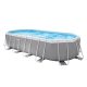 INTEX Prism Oval medence szett, 610 x 305 x 122 cm, papírszűrő, létra, talaj+medencetakaró