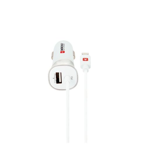 SKROSS USB töltő, autós, szivargyújtó (lightning, USB-A)
