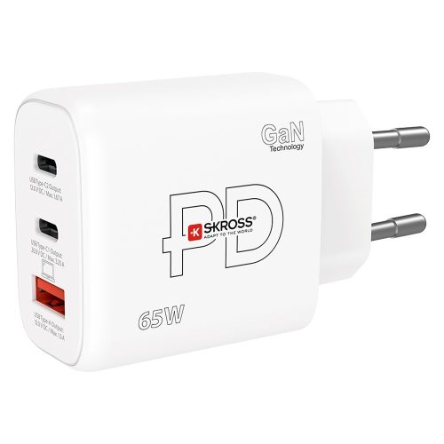 SKROSS gyorstöltő 65W 2xUSB-C, USB, PD, GaN