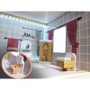 MDF fából készült babaház + bútor 78cm fekete LED