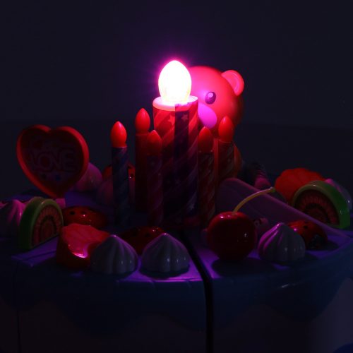 Születésnapi torta tépőzáras konyhai szeleteléshez 80 darabos kék