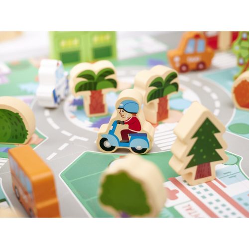 Oktatási fa város puzzle blokkok 120el.