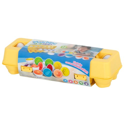 Oktatási sorter puzzle mérkőzés formák gyümölcs tojások 12db