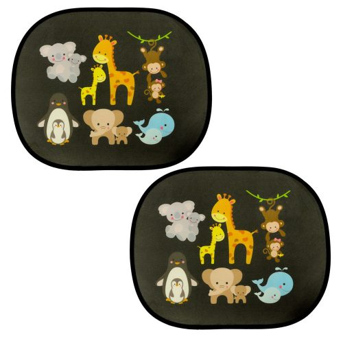 Statikus napellenző autó ablaktakaró állatokkal, 2 db-os szett