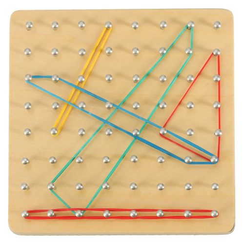 Geoboard geoplan fa kirakós, formák létrehozása gumiszalagokkal