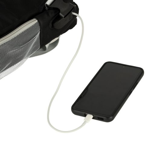 Utazási hátizsák repülőgépre vízálló USB kábel 45x16x28cm fekete